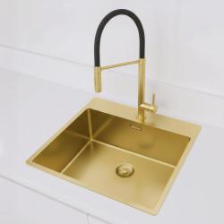 Pure.Sink Exclusivo Arany mosogató 54x52 cm Tapwing csaplyukkal 10mm sugárban PEX5040T-60