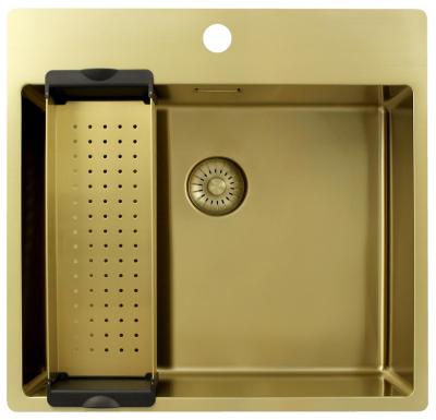 Pure.Sink Exclusivo Arany mosogató 54x52 cm Tapwing csaplyukkal 10mm sugárban PEX5040T-60