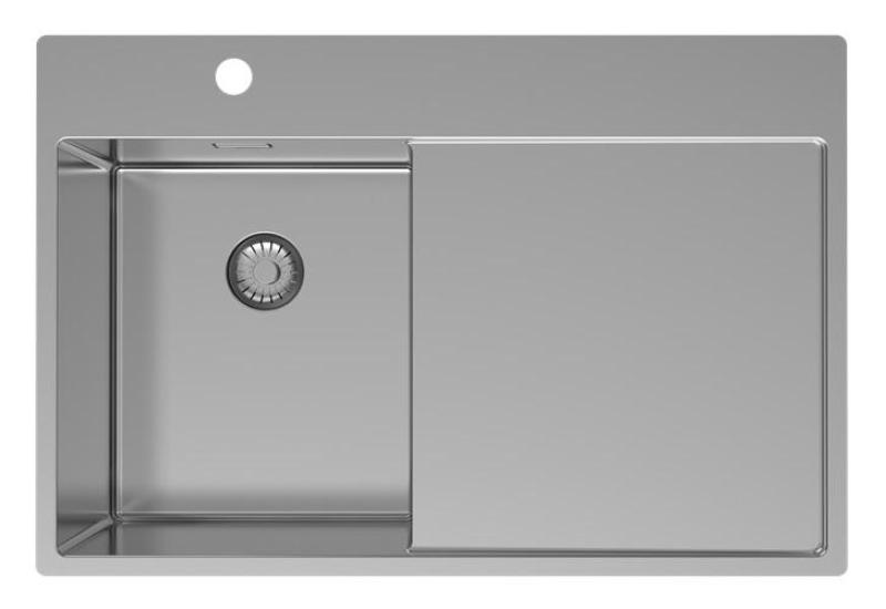 Pure.Sink Exclusivo RVS kis mosogató csapattal és csepegtető résszel 78x52 cm Tapwing bal PEX3478LT-02