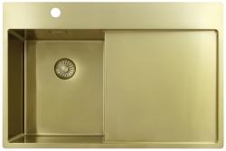 Pure.Sink Exclusivo Arany kis mosogató csepegtető résszel 78x52 cm Tapwing bal PEX3478LT-60