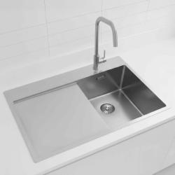 Pure.Sink Exclusivo RVS kis mosogató csapteleppel és csepegtető résszel 78x52 cm jobboldali Tapwing PEX3478RT-02