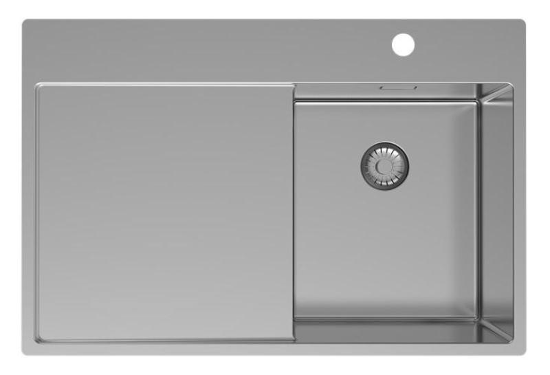 Pure.Sink Exclusivo RVS kis mosogató csapteleppel és csepegtető résszel 78x52 cm jobboldali Tapwing PEX3478RT-02