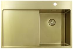 Pure.Sink Exclusivo Arany kis mosogató csepegtető résszel 78x52 cm Jobboldali csaptelep PEX3478RT-60