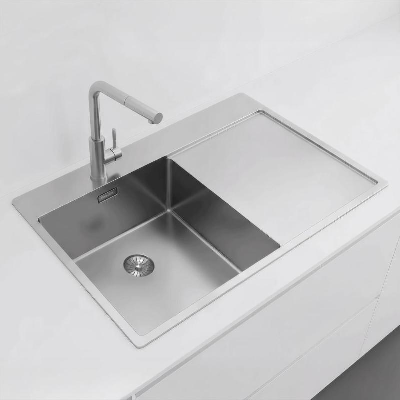 Pure.Sink Exclusivo RVS mosogatómedence csepegtető résszel 78x52 cm Tapwing bal PEX4078LT-02