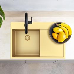 Pure.Sink Exclusivo Arany mosogató csapadéktálcával 78x52 cm Bal oldali Tapwing PEX4078LT-60