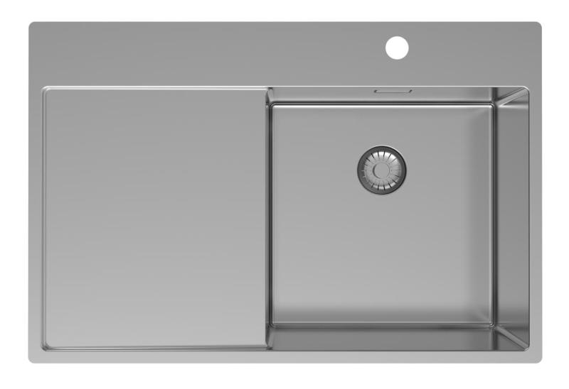 Pure.Sink Exclusivo RVS mosogató csapteleppel és csepegtető résszel 78x52 cm jobb oldali Tapwing PEX4078RT-02