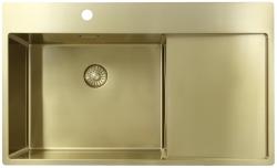 Pure.Sink Exclusivo Arany mosogató csapadékelvezető részével 86x52 cm Bal oldali Tapwing PEX5086LT-60