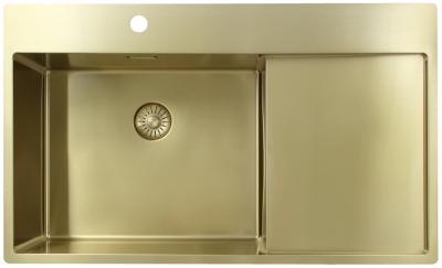 Pure.Sink Exclusivo Arany mosogató csapadékelvezető részével 86x52 cm Bal oldali Tapwing PEX5086LT-60