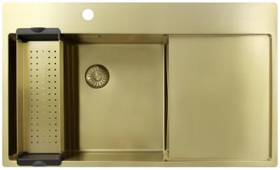 Pure.Sink Exclusivo Arany mosogató csapadékelvezető részével 86x52 cm Bal oldali Tapwing PEX5086LT-60
