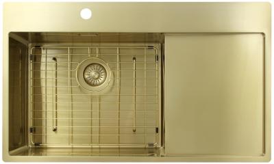 Pure.Sink Exclusivo Arany mosogató csapadékelvezető részével 86x52 cm Bal oldali Tapwing PEX5086LT-60