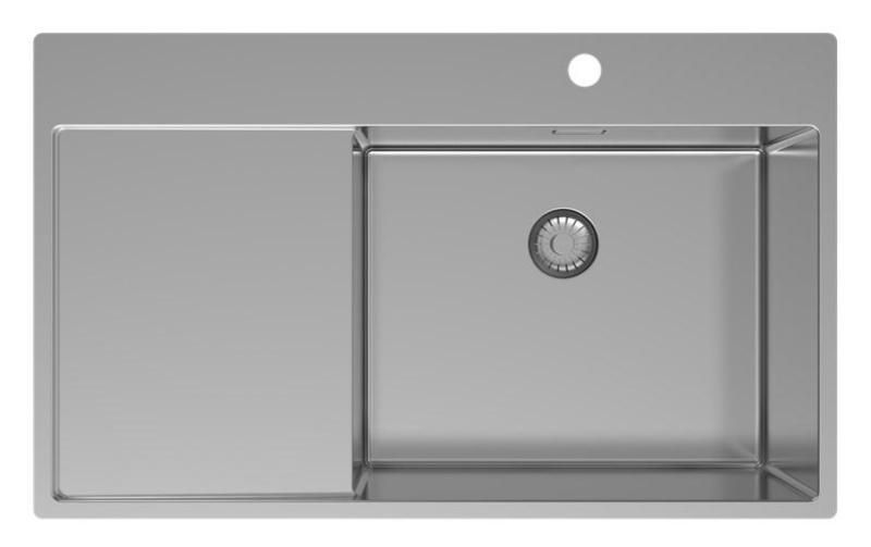 Pure.Sink Exclusivo RVS mosogató csapteleppel és csepegtetővel 86x52 cm Tapwing jobb PEX5086RT-02