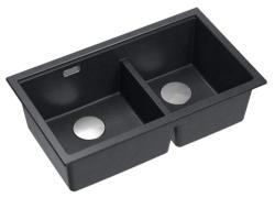 Quadri Newport II Dupla Antracit Gránit Felületi Mosogató 76x45 cm RVS dugóval 1208971369