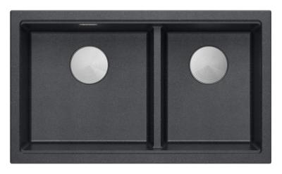 Quadri Newport II Dupla Antracit Gránit Felületi Mosogató 76x45 cm RVS dugóval 1208971369