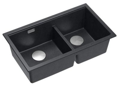 Quadri Newport II Dupla Antracit Gránit Felületi Mosogató 76x45 cm RVS dugóval 1208971369