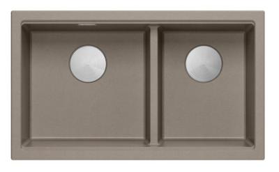 Quadri Newport II Dupla Taupe Granit Alulról Szerelhető Mosogató 702 x 390 mm rozsdamentes acél dugóval 1208971387