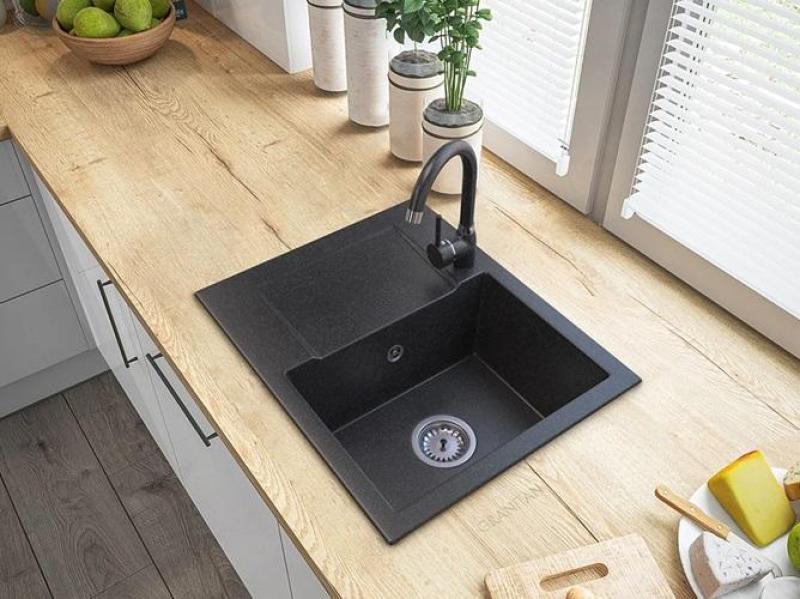 Graniteland Nex Granit Arduin keménykő megjelenésű mosogató csepegtető résszel 574x464 mm 1208971426