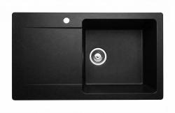 Graniteland Liri Granit Fekete mosogató csepegtetővel 765x448 mm 1208971438