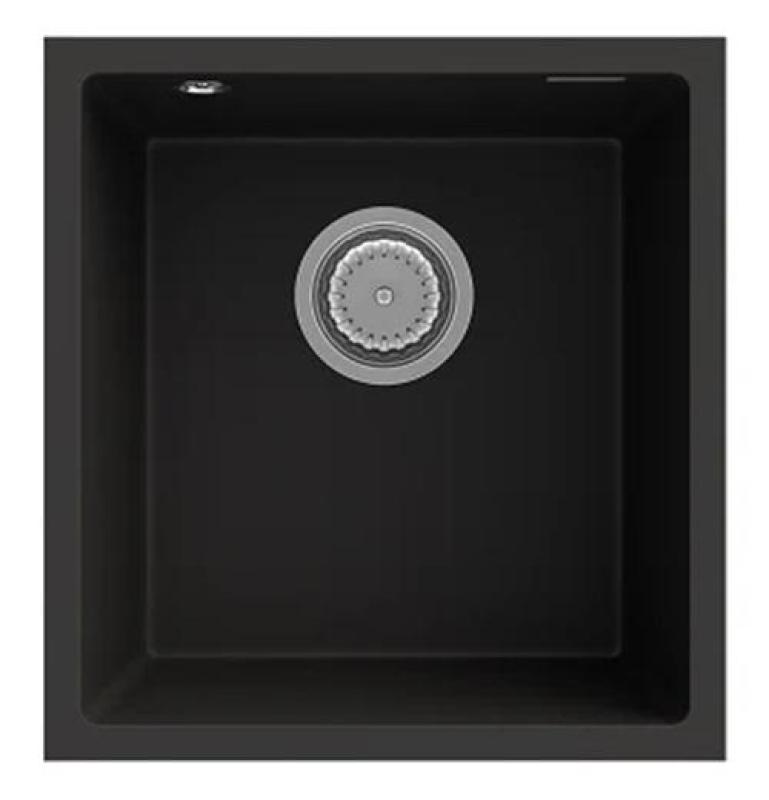 Graniteland Miniva Gránit Mosogató Fekete beépíthető 385x410 mm 1208971450