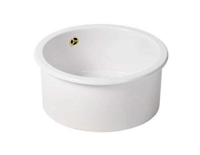 Ausmann Ceramic Ember Kerámia Fehér Kerek Felületre és Alulra Szerelhető Mosogató Arany dugóval 1208971461