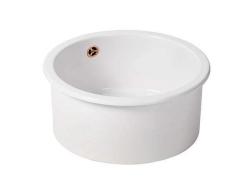 Ausmann Ceramic Ember Kerámia Fehér Kerek Felületre és Aláépítésre Szerelhető Mosogató Réz Dugóval 1208971462