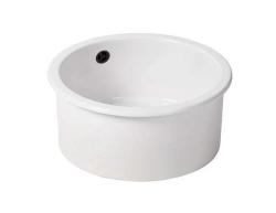 Ausmann Ceramic Ember Kerámia Fehér Kerek Felületi és Alulról Szerelhető Mosogató Fekete Dugóval 1208971464