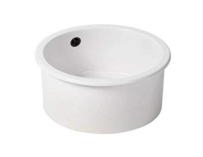 Ausmann Ceramic Ember Kerámia Fehér Kerek Felületi és Alulról Szerelhető Mosogató Fekete Dugóval 1208971464
