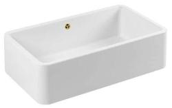Ausmann Ceramic Mira Kerámia Fehér Mosogató - Alulról és középről szerelhető 795 x 460 mm arany dugóval 1208971466
