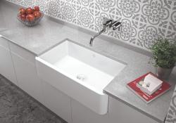 Ausmann Ceramic Mira Kerámia Fehér Mosogató - Alulról és középről szerelhető 795 x 460 mm fehér dugóval 1208971470