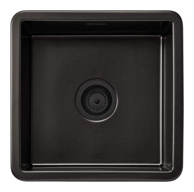 Ausmann Ceramic Ember Keramikus Matt Fekete Négyzet Alakú Mosogató Fel- és Alépíthető 40 x 40 cm Fekete dugóval 1208971489
