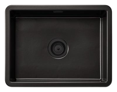 Ausmann Ceramic Ember Kerámia Mat Fekete Mosogató - Felületre és Aláépítésre 54 x 40 cm Fekete dugóval 1208971499