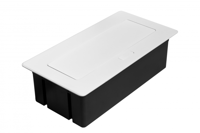 MULTISOFT bútorszerelvény, 2xSHUKO, USB A+C, RJ45, 1,5 m kábel, fehér