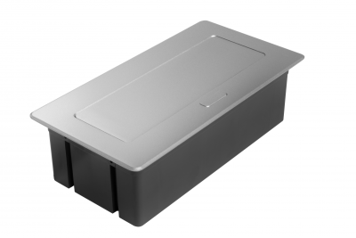 MULTISOFT Bútoraljzat 2x földelt aljzat, USB A+C, RJ45, hálózati kábel dugóval, alumínium