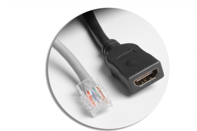 MULTISOFT bútor aljzat, 2xSHUKO, USB A+C, RJ45, HDMI kábel 1,5 m, fekete