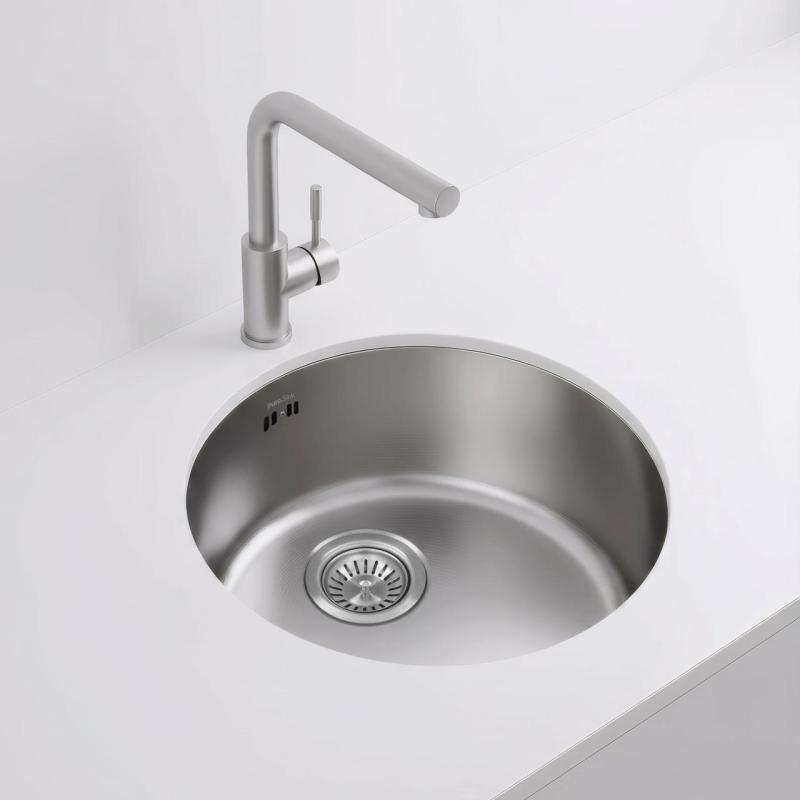Pure.Sink Rondo Rozsdamentes acél Kerek Mosogató lapra szerelhető, aláépíthető és felépíthető 38 cm PRN38-02