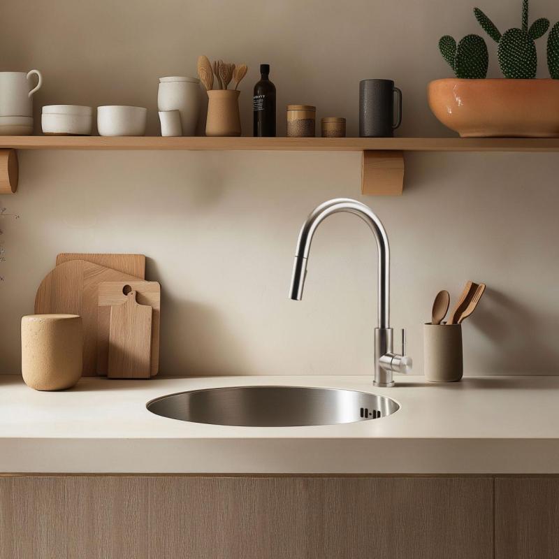 Pure.Sink Rondo Rozsdamentes acél Kerek Mosogató lapra szerelhető, aláépíthető és felépíthető 38 cm PRN38-02