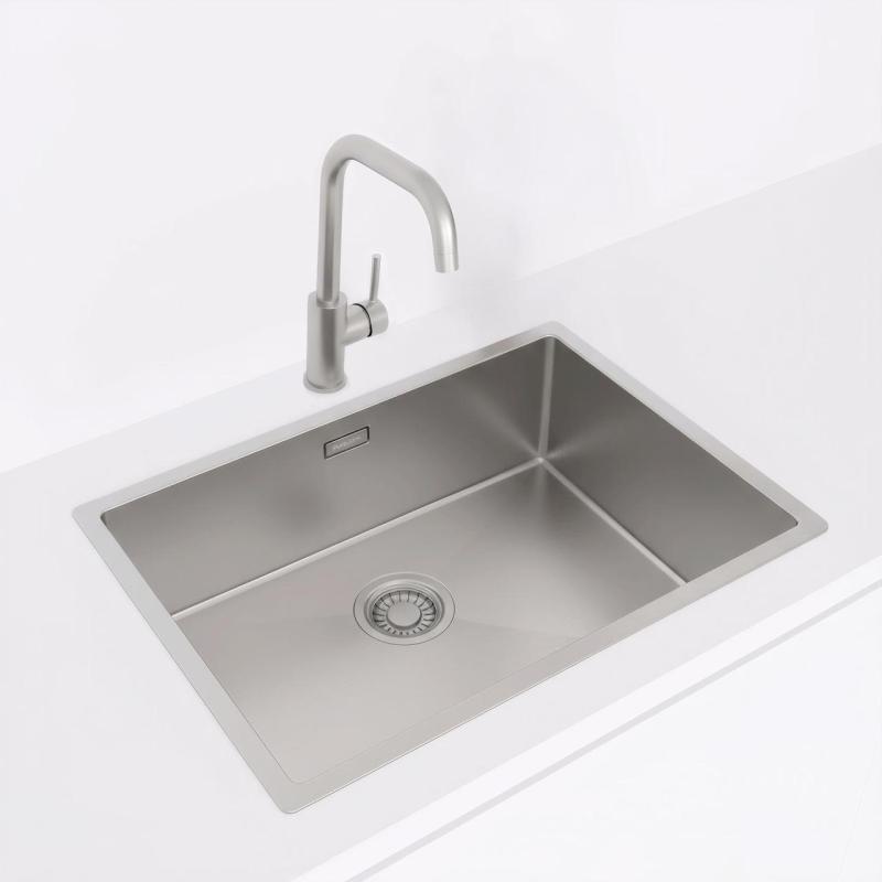 Pure.Sink Luxion rozsdamentes acél mosogató 55x40 cm, alulról szerelhető, síkba építhető és felülről szerelhető PLX5540-02