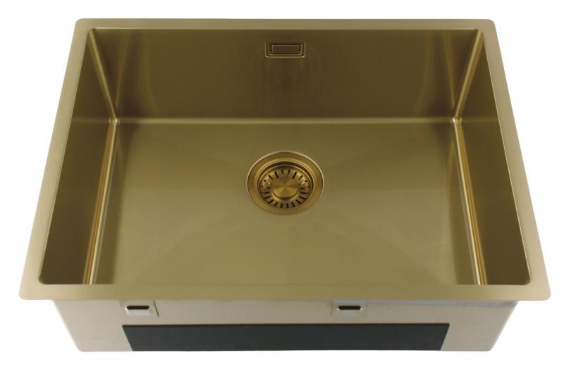 Pure.Sink Luxion Arany mosogató 55x40 cm, alulra szerelhető, síkba építhető és felülre szerelhető PLX5540-60