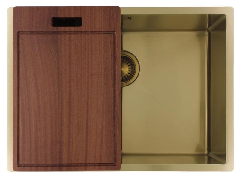 Pure.Sink Luxion Arany mosogató 55x40 cm, alulra szerelhető, síkba építhető és felülre szerelhető PLX5540-60