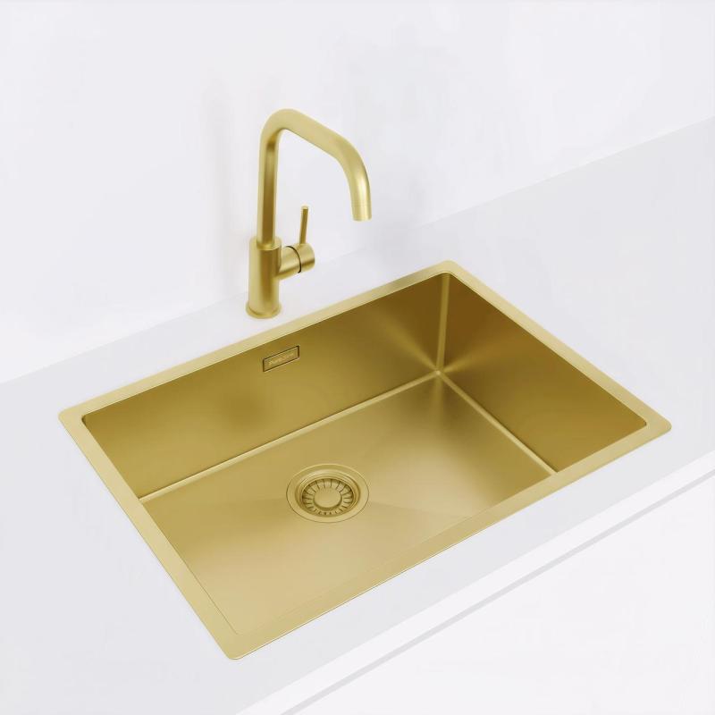 Pure.Sink Luxion Arany mosogató 55x40 cm alátét, síkba építhető és felépíthető PLX5540-60