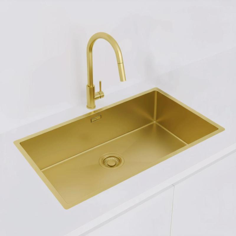 Pure.Sink Luxion Nagy arany mosogató 74x40 cm alépítmény, síkbeépítés és felépítés PLX7440-60