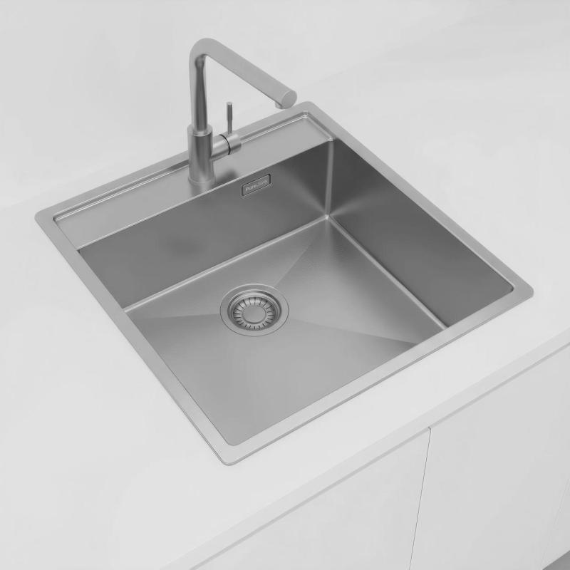 Pure.Sink Luxion rozsdamentes acél mosogató 51x50 cm Tapwing csapfúróval PLX5150T-02