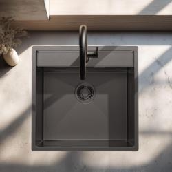 Pure.Sink Luxion Gun metal mosogató 51x50 cm Tapwing csaplyukkal PLX5150T-61
