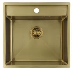 Pure.Sink Luxion Arany mosogató 51x50 cm Tapwing csapfúróval PLX5150T-60