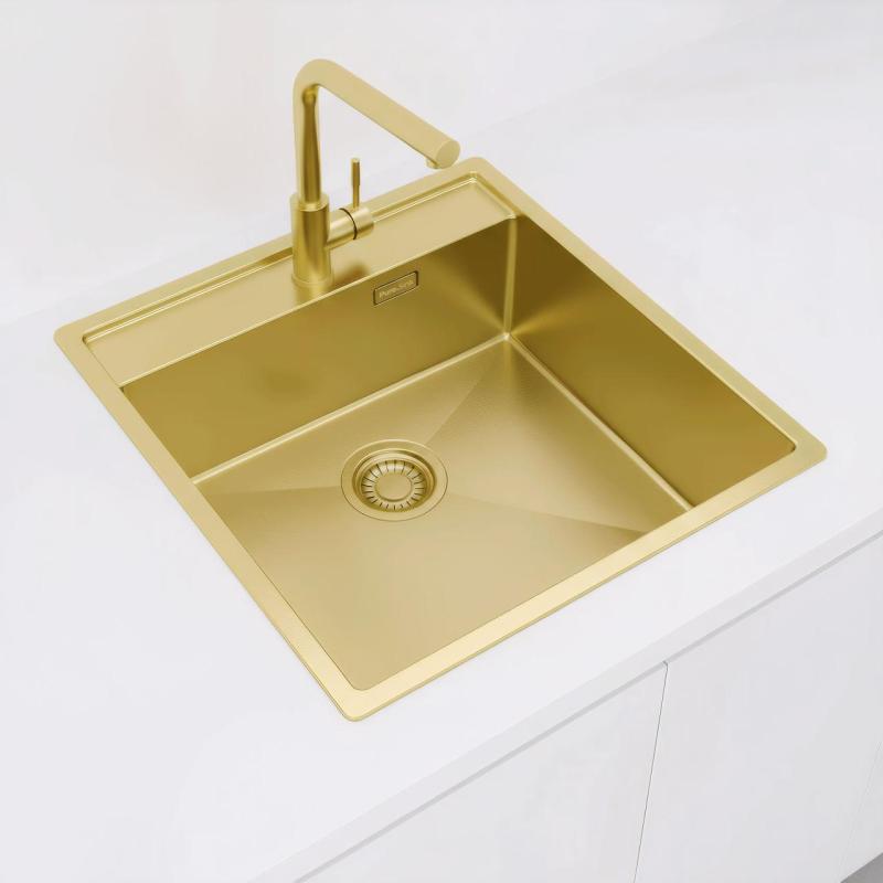 Pure.Sink Luxion Arany mosogató 51x50 cm Tapwing csaplyukkal PLX5150T-60