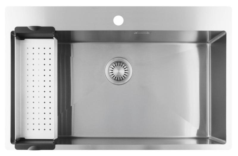 Pure.Sink Luxion Nagy rozsdamentes acél mosogató 78x50 cm Tapwing csaplyukkal PLX7850T-02