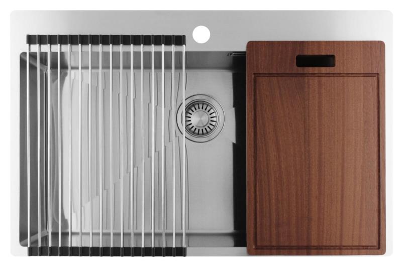 Pure.Sink Luxion Nagy rozsdamentes acél mosogató 78x50 cm Tapwing csaplyukkal PLX7850T-02