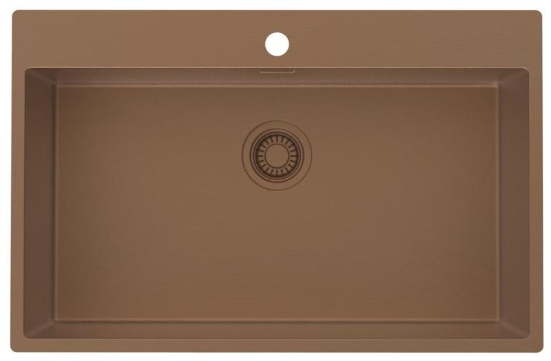 Pure.Sink Luxion Nagy réz mosogató 78x50 cm Tapwing csapfúróval PLX7850T-62