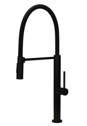 Pure.Sink Luxion Mat Fekete konyhai csaptelep profi, rugalmas kifolyóval és 2 sugárfajtával PLXFLEX-10
