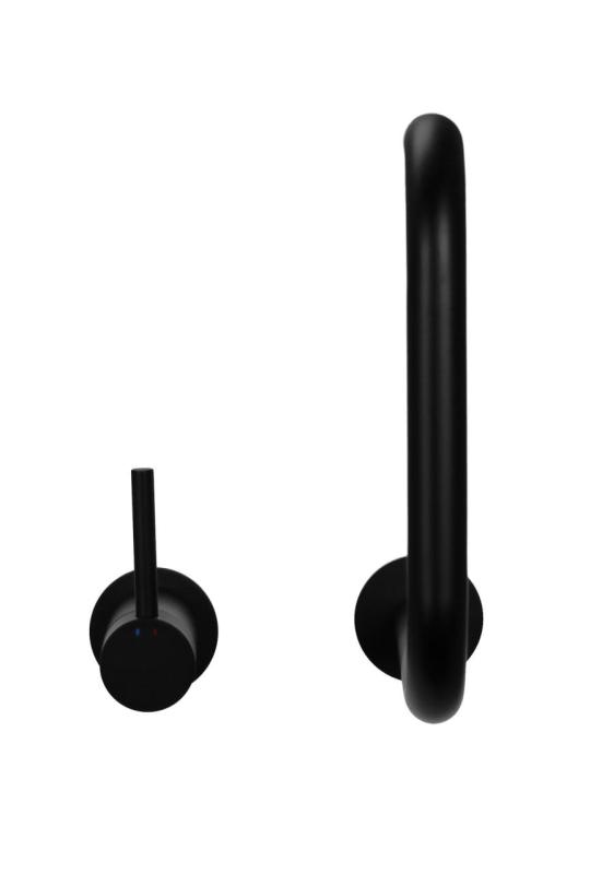 Pure.Sink Luxion 2 lyukú, matt fekete konyhai csaptelep kerek kifolyóval PLX2HR-10