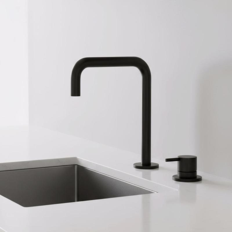 Pure.Sink Luxion 2 lyukas matt fekete konyhai csaptelep U kifolyóval PLX2HU-10